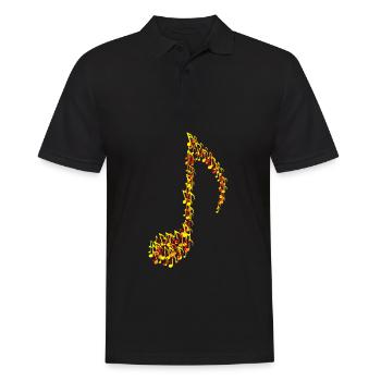 Notes musicales Harmonie cadeau musical musicien - Polo Homme - noir - Devant - Kai (181cm)