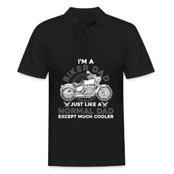 Ich bin ein Biker Dad Motorradfahrer - Männer Poloshirt - Schwarz - Vorne - Kai (181cm)