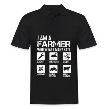 Country life Farmer who wears many hats - Men's Polo Shirt - black - Front - Kai (181cm)