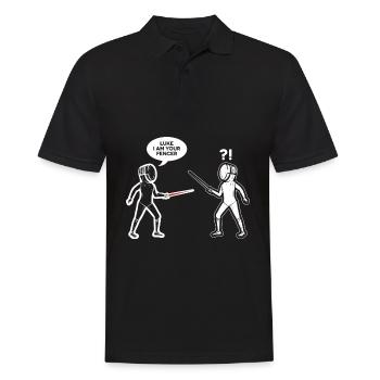 Luke Ich bin Dein Fechter Lustiges Fechten - Männer Poloshirt - Schwarz - Vorne - Kai (181cm)