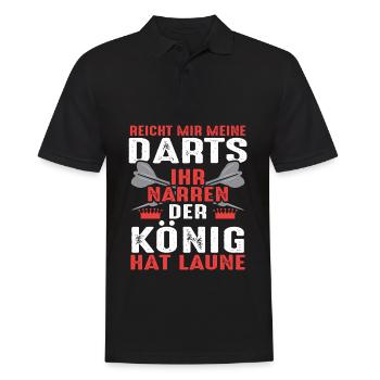 Reicht mir meine Darts Ihr Narren der König Laune - Männer Poloshirt - Schwarz - Vorne - Kai (181cm)