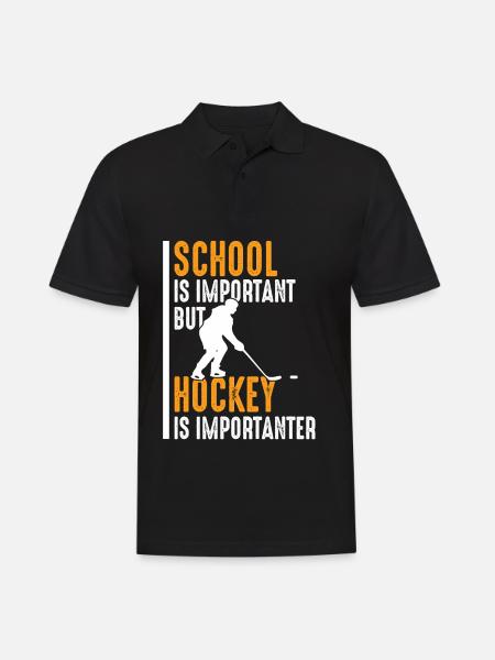 Ice hockey is more important than school hobby hockey - Men's Polo Shirt - black