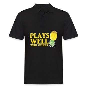 Plays Well with Others Ananas Échangistes Vie - Polo Homme - noir - Devant - Kai (181cm)