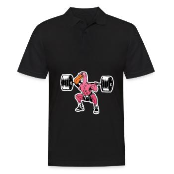 Fitness Flamingo Weightlifting Bodybuilder Muscle - Polo Homme - noir - Devant - Kai (181cm)