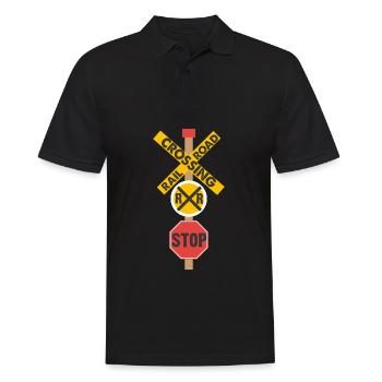 Chemin de fer Dessus panneau routier - Polo Homme - noir - Devant - Kai (181cm)