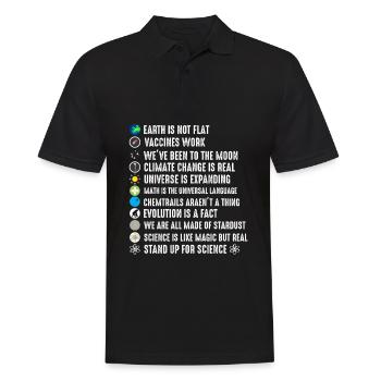 The Earth is not flat - For science - Men's Polo Shirt - black - Front - Kai (181cm)