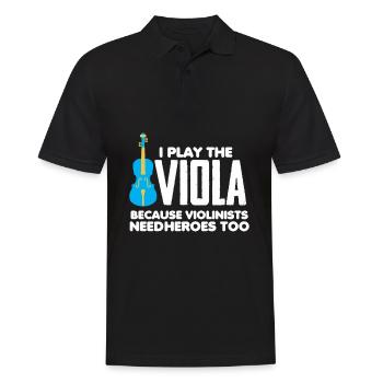 I play Viola - Violists need Heroes too - Männer Poloshirt - Schwarz - Vorne - Kai (181cm)