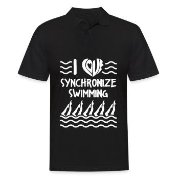 J’adore la natation synchrone nageur de wasersport - Polo Homme - noir - Devant - Kai (181cm)