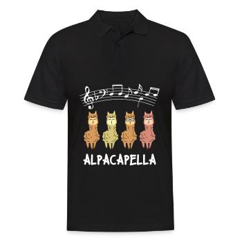 Alpacapella Alpaca Alpaka Lama Llama Musiker - Männer Poloshirt - Schwarz - Vorne - Kai (181cm)