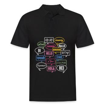 Multilingual Polyglot Globetrotter Language - Men's Polo Shirt - black - Front - Kai (181cm)