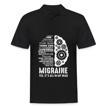 Migräne - Alles in meinem Kopf Kopfschmerzen - Männer Poloshirt - Schwarz - Vorne - Kai (181cm)