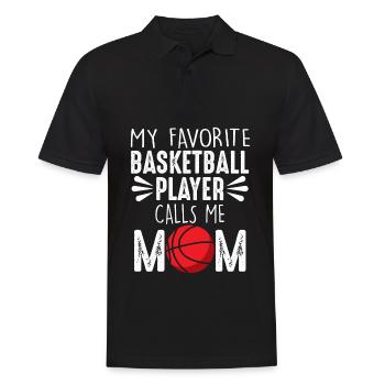 Mein Lieblingsspieler nennt mich Basketball Mama - Männer Poloshirt - Schwarz - Vorne - Kai (181cm)