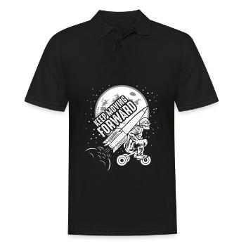 Keep Moving Forward Rocket Tricycle Skeleton Skull - Men's Polo Shirt - black - Front - Kai (181cm)
