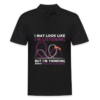 Roller Coaster - Theme Park Design - Men's Polo Shirt - black - Front - Kai (181cm)