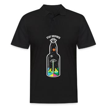 Ufo Raumschiff Flasche Alien - Inspiration Planten - Männer Poloshirt - Schwarz - Vorne - Kai (181cm)