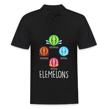 Élément pastèon Chimie Eau Terre Feu Air - Polo Homme - noir - Devant - Kai (181cm)