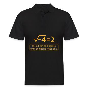 Blague mathématique drôle - nombre imaginaire manquant - Polo Homme - noir - Devant - Kai (181cm)