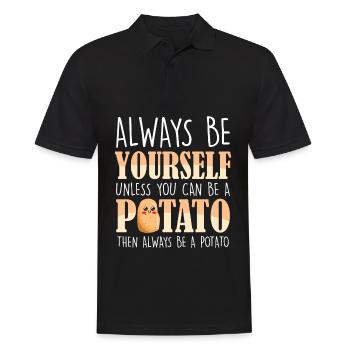 Always be a potato - potato plant farmer - Men's Polo Shirt - black - Front - Kai (181cm)