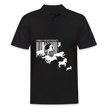 Tierschützer - Keine Produkte Barcode Veganisch - Männer Poloshirt - Schwarz - Vorne - Kai (181cm)