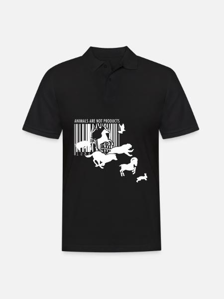 Défenseurs des animaux - Pas de produits Code-barres vegan - Polo Homme - noir
