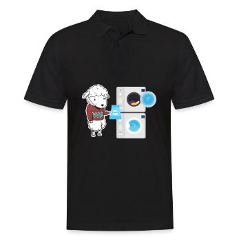 Sheep washing machine laundry wool - Men's Polo Shirt - black - Front - Kai (181cm)