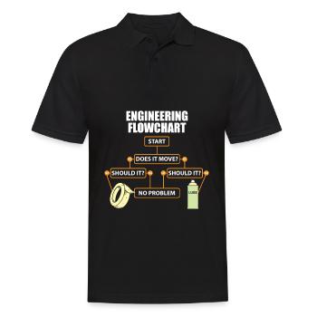 Technique Plan d’organisation drôle d’ingénieur cadeau - Polo Homme - noir - Devant - Kai (181cm)