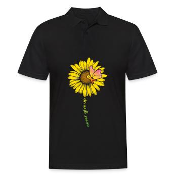 Sonnenblume und Schmetterling Multiple Sklerose - Männer Poloshirt - Schwarz - Vorne - Kai (181cm)