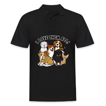 J’aime tous les chiens propriétaires animaux de compagnie - Polo Homme - noir - Devant - Kai (181cm)