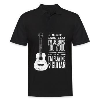 Musicians Guitar Passion Music Guitarist - Men's Polo Shirt - black - Front - Kai (181cm)