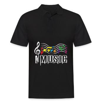 Funky Bunte Musik Musik Noten - Männer Poloshirt - Schwarz - Vorne - Kai (181cm)