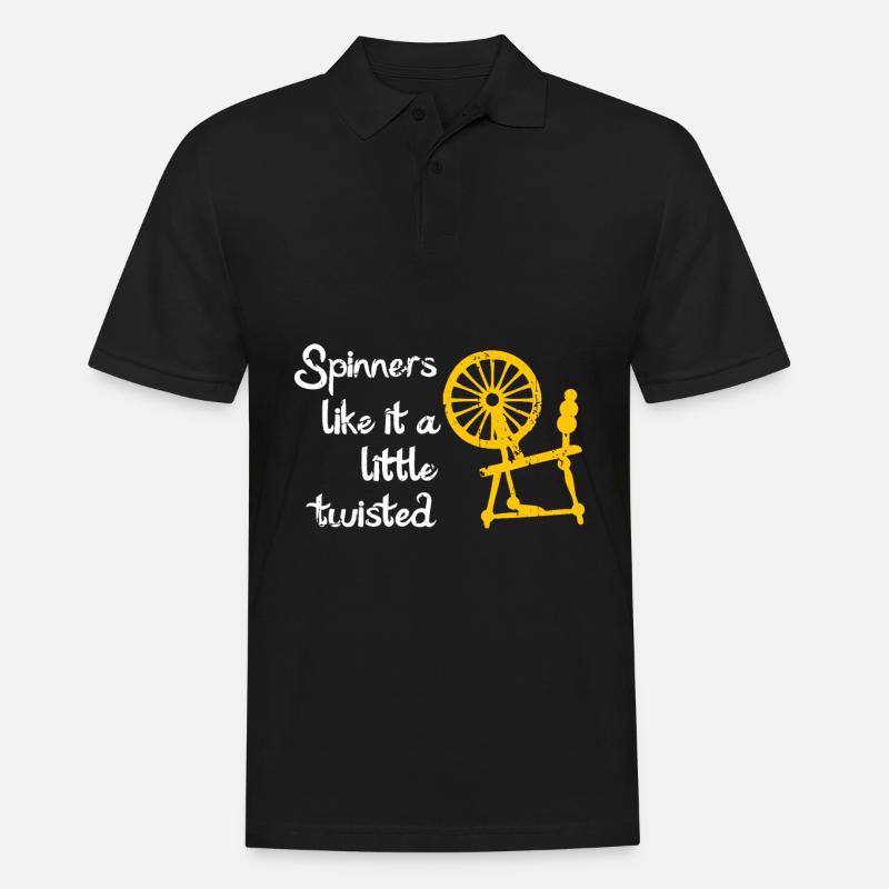 Wolle Hand Spinnerei - Männer Poloshirt - Schwarz