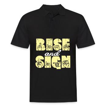 Sign Language ASL Sign Language - Men's Polo Shirt - black - Front - Kai (181cm)