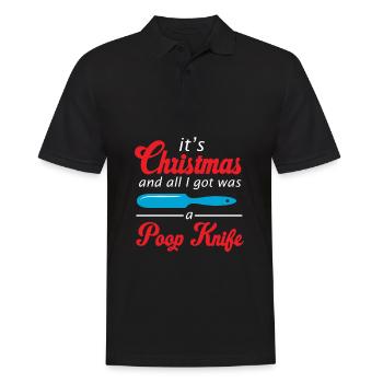 Caca Cadeau de Noël - Polo Homme - noir - Devant - Kai (181cm)