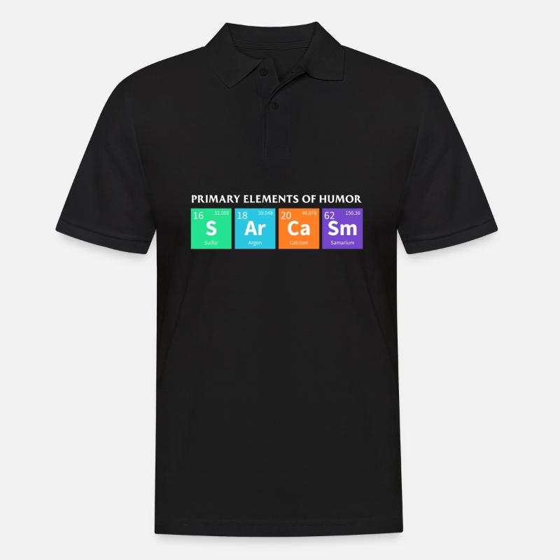 Science Sarcasme Éléments primaires de l’humour - Polo Homme - noir