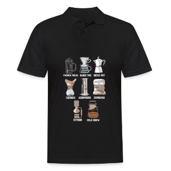 Coffee Method Caffeine Espresso Latte - Men's Polo Shirt - black - Front - Kai (181cm)