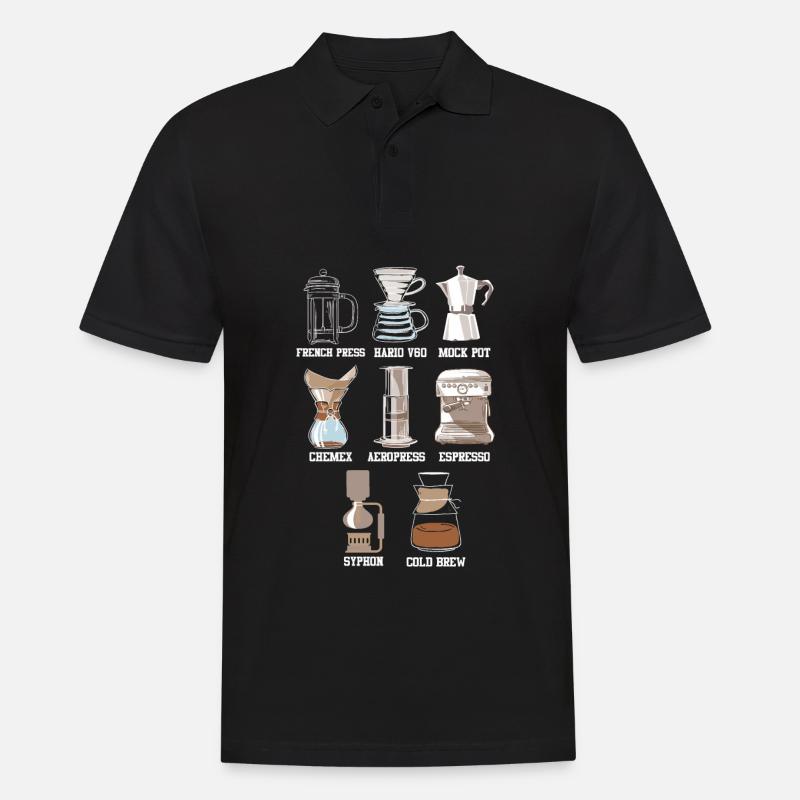 Kaffeemethode Koffein Espresso Latte - Männer Poloshirt - Schwarz