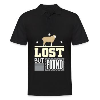 Lost but found Christian Bible verse - Men's Polo Shirt - black - Front - Kai (181cm)