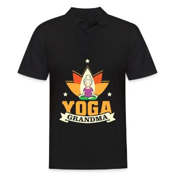 Yoga Oma Relax Großmutter Meditation - Männer Poloshirt - Schwarz - Vorne - Kai (181cm)
