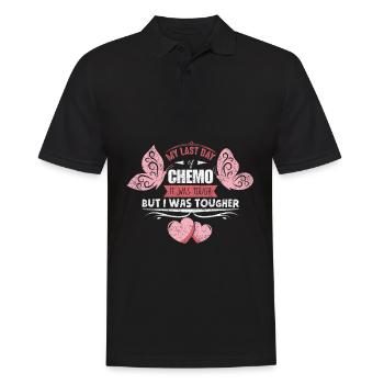 Letzter Tag der Chemo Letzte Behandlung Strahlung - Männer Poloshirt - Schwarz - Vorne - Kai (181cm)