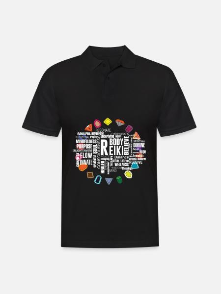 Reiki terms crystal energy stones - Men's Polo Shirt - black
