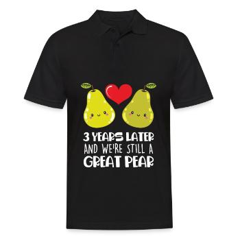 3ème cadeau d'anniversaire de mariage Couple marié poire - Polo Homme - noir - Devant - Kai (181cm)