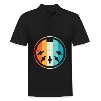 MIDI Kabel Synthesizer Elektronische Musik - Männer Poloshirt - Schwarz - Vorne - Kai (181cm)
