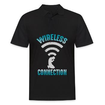 Connection Prayer Christian Faith God Humor - Men's Polo Shirt - black - Front - Kai (181cm)