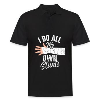 Stunt broken arm bone stuntman - Men's Polo Shirt - black - Front - Kai (181cm)