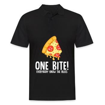 Pizza Rule Juste un morceau de fast food au salami - Polo Homme - noir - Devant - Kai (181cm)