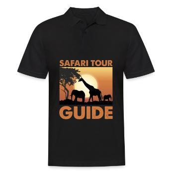 Safari Reiseleiter Wildes afrikanisches Tier - Männer Poloshirt - Schwarz - Vorne - Kai (181cm)