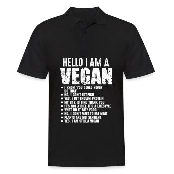 Lustig Pro Vegan Aktivismus Gymnastik Athlet Vegan - Männer Poloshirt - Schwarz - Vorne - Kai (181cm)
