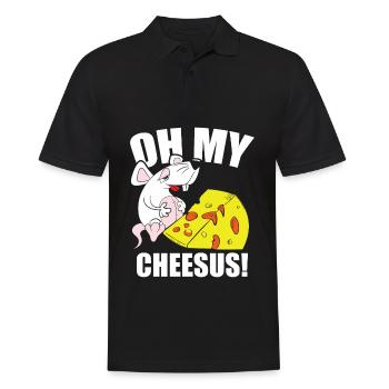 Käseliebhaber Maus Jesus Cheddar Mozzarella - Männer Poloshirt - Schwarz - Vorne - Kai (181cm)