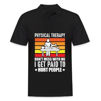 Physiotherapie PT Physio Massage Assistent - Männer Poloshirt - Schwarz - Vorne - Kai (181cm)