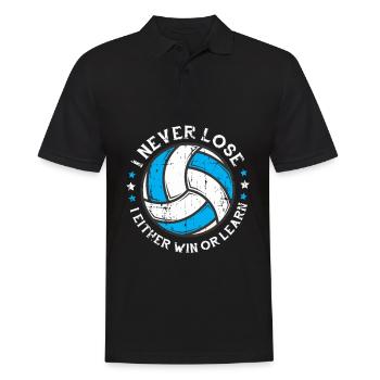 Volleyballspieler Volleyball Spruch Team Coach - Männer Poloshirt - Schwarz - Vorne - Kai (181cm)